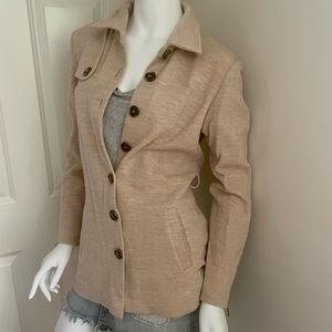 J.McLaughlin merino wool tan belted jacket size M